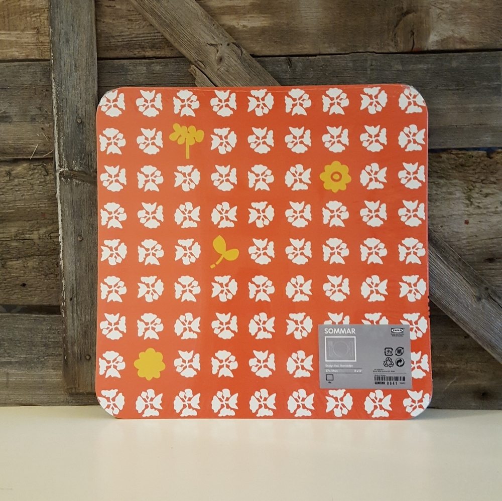 IKEA Sommar orange placemats set of 4, 15 x 15"